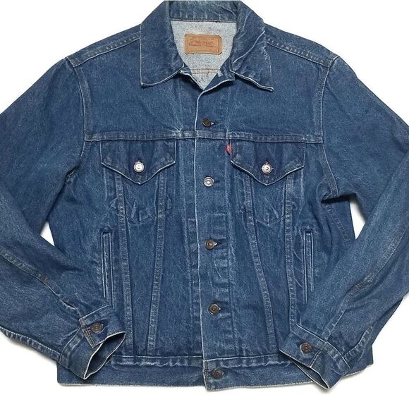 VINTAGE Levi's 506 Mid Wash Denim Trucker Jacket L - Picture 4 of 15
